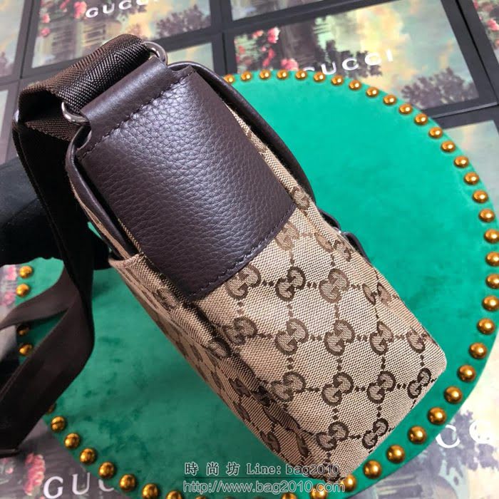 GUCCI 古馳男包 新款 374429 pvc配皮 雙G帆布 Gucci單肩斜挎包